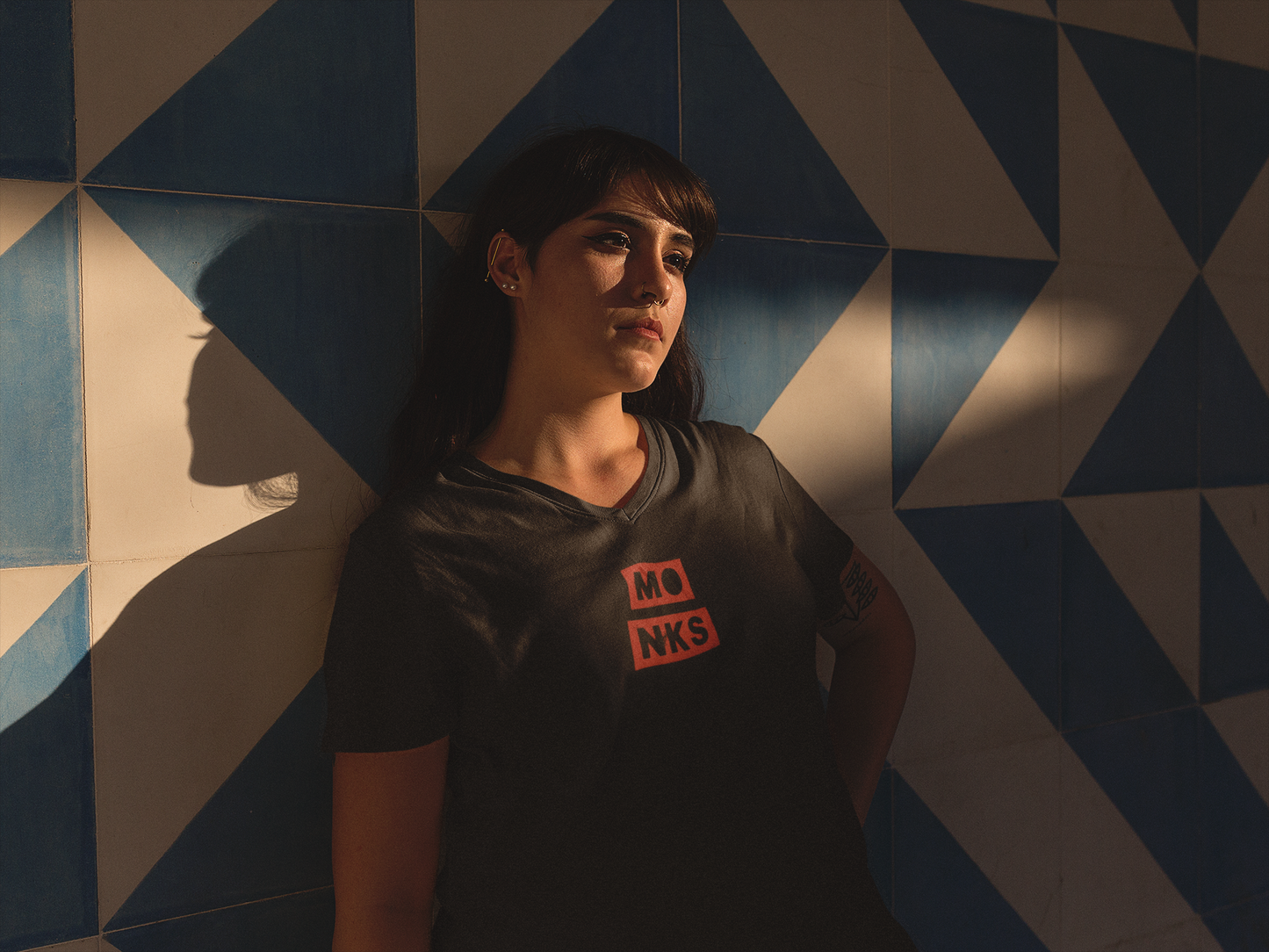 Monks T-Shirt - Women's V-Neck Cut