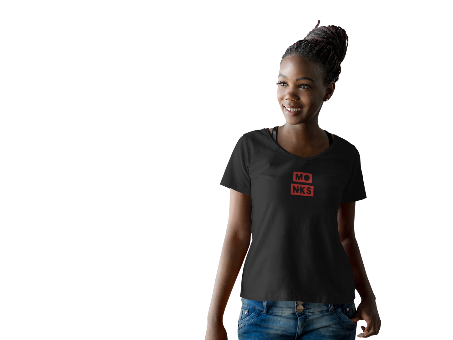 Monks T-Shirt - Women's V-Neck Cut